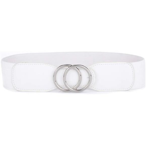 Women’s Elastic Stretch Wide Waist Belts White2 - Picture 1 of 5